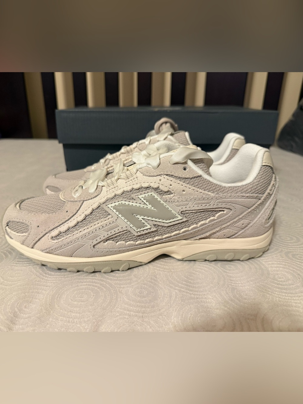 New Balance Light Beige & Cream Suede Sneakers